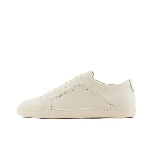 GIORGIO ARMANI Whipstitch-trim Leather Sneakers