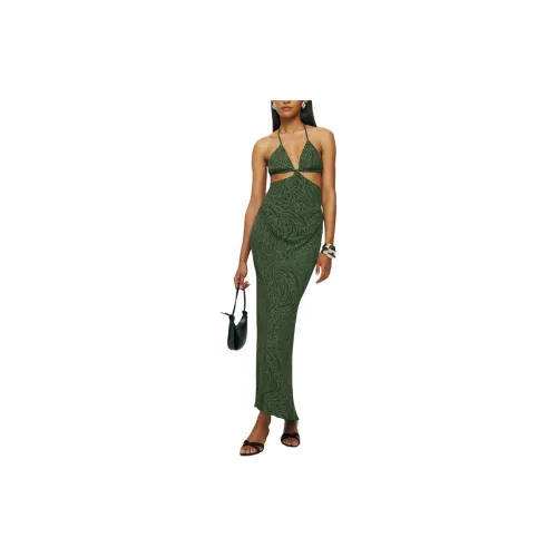 Reformation Slip Dresses Women's Forest Green