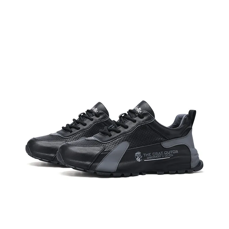 U7 Cushioning Anti Slip Wear Resistant Breathable Moisture Wicking Low Top Casual Shoes Men's Black-1