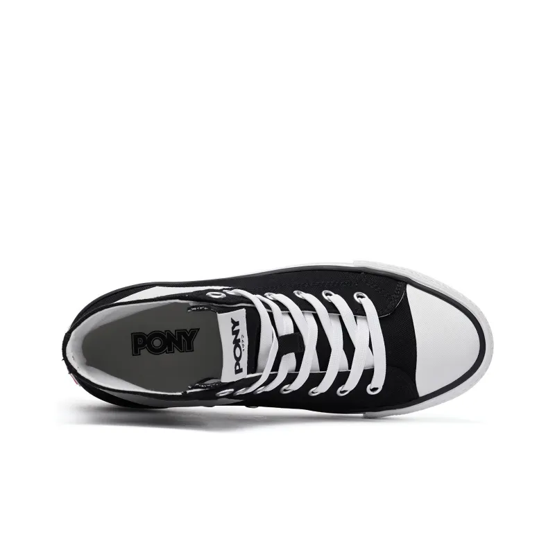 PONY Shooter Anti Slip Wear Resistant Breathable Lightweight High Top Canvas Shoes Unisex Black-2