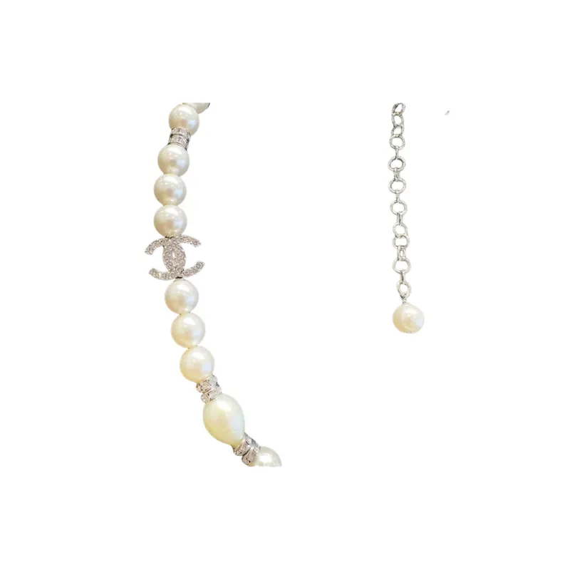 CHANEL Pearl Necklaces Women's Silver-2