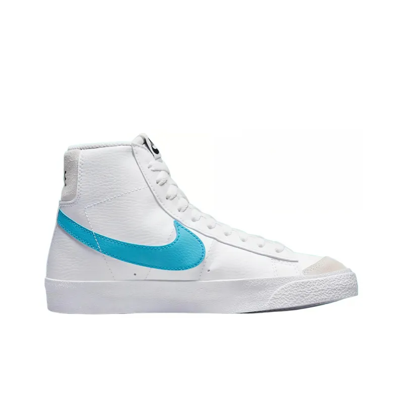 Nike Blazer '77 'Cut Out Aqua' Durable Breathable Mid Top Skateboard Shoes GS White Blue-1
