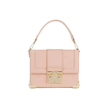 Elisabetta Franchi Patchwork Synthetic Leather Handbag Large Size Women's Pink