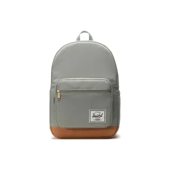 Herschel Recycled Fabric Backpack Unisex Sea Grass Green With Brown Accents