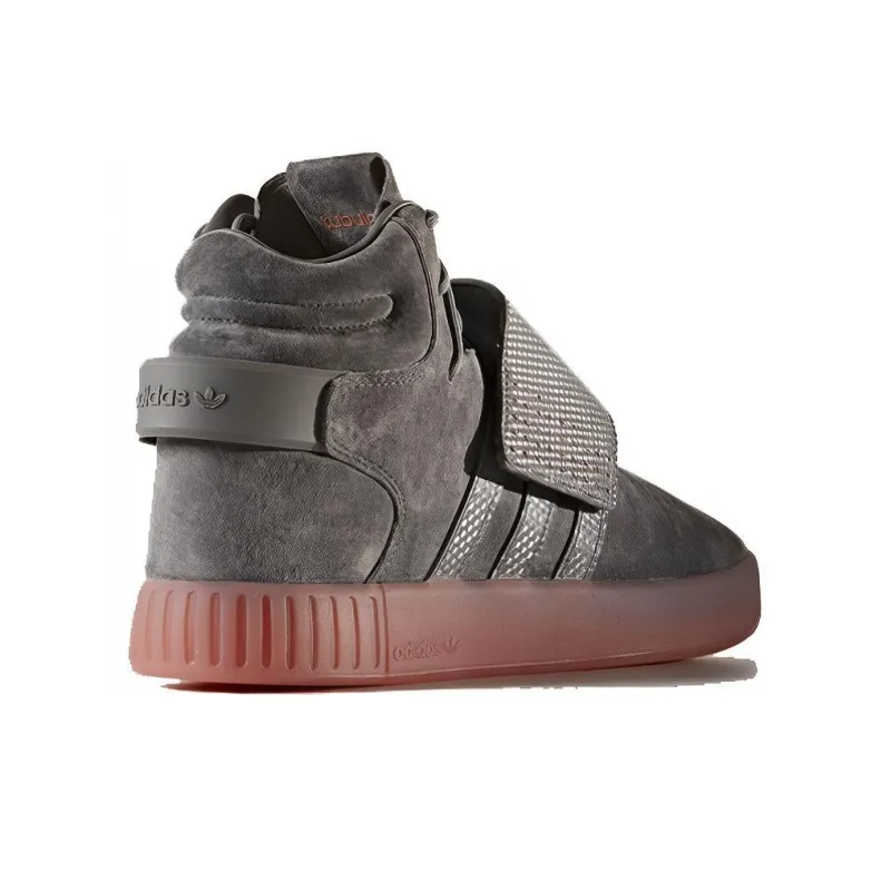 Adidas Originals Tubula Invader Strap 2017 Non-slip Lightweight Mid-Top Skateboard Shoes Unisex Gray-2