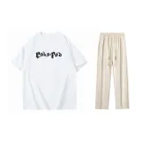 Set (White Tops+Off-White Casual Pants)