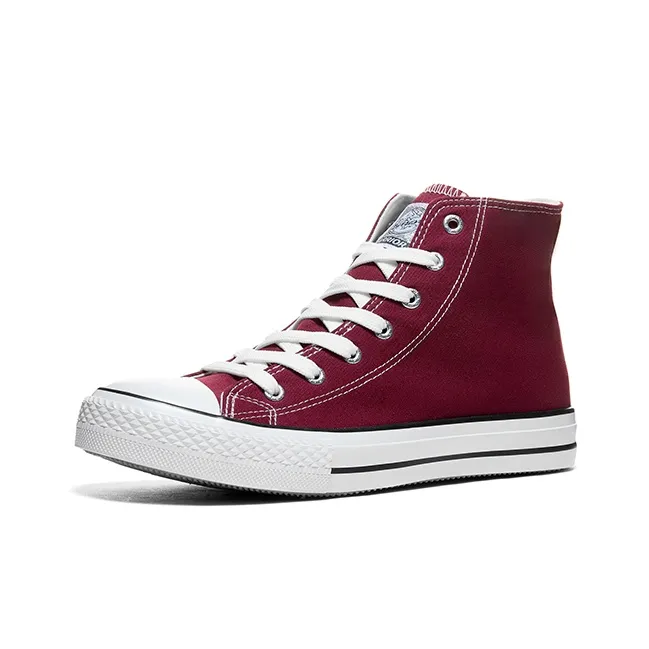 WARRIOR Canvas Shoes Unisex Low Top Burgundy-1