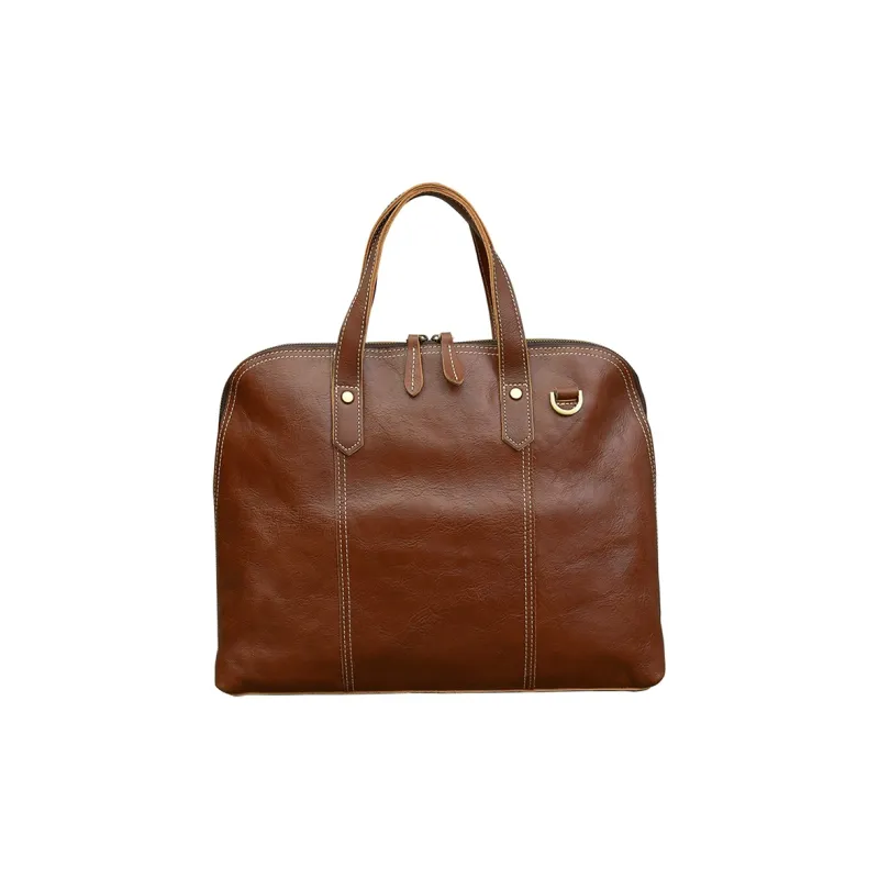 DOSRFINI Cow Leather Shoulder Bag, Crossbody Bag, Handbag, Briefcase Men's Brown/Black-2