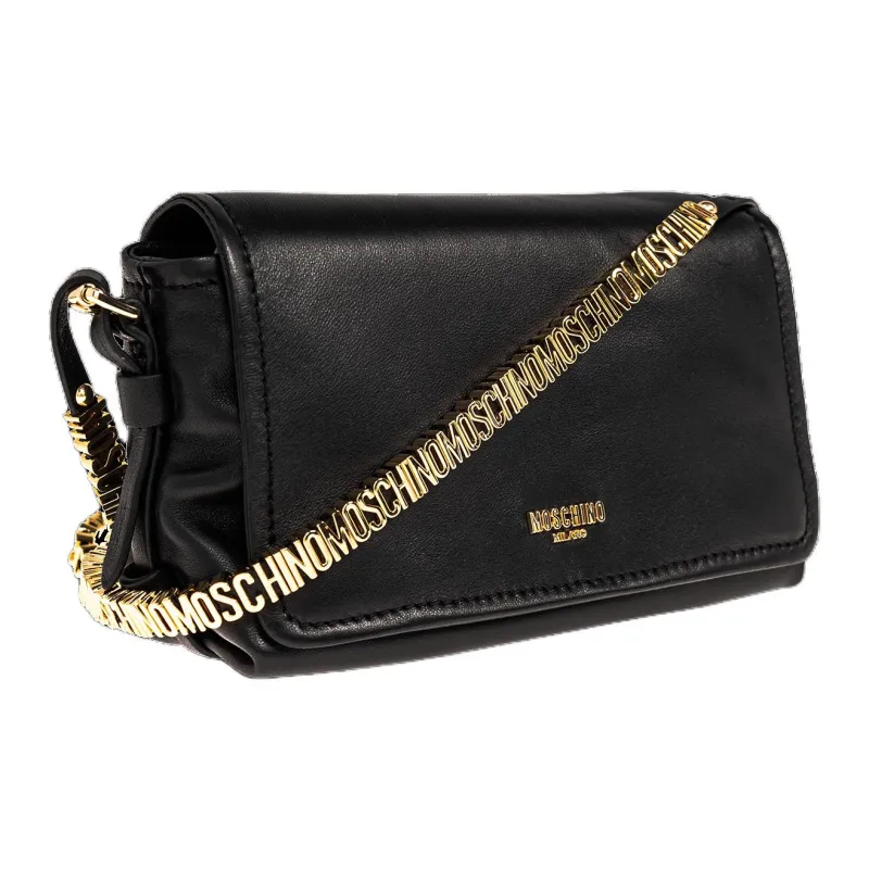 MOSCHINO Leather Crossbody Bag Shoulder Bag Women's Black-1