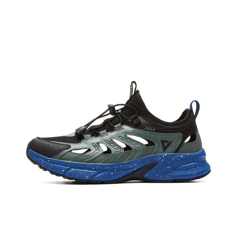PEAK Cushioning Abrasion Resistant Breathable Slip Resistant Low Top Running Shoes Men's Black Olive Green-0