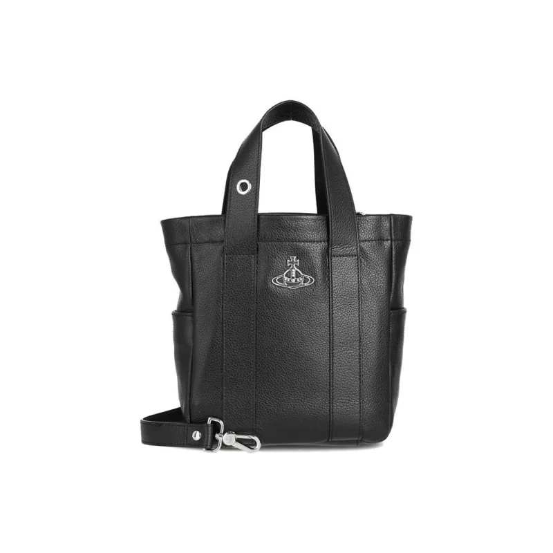 Vivienne Westwood Leather Combo Bag Tote Bag Shopping Bag Handbag Small Size Women's Black-1