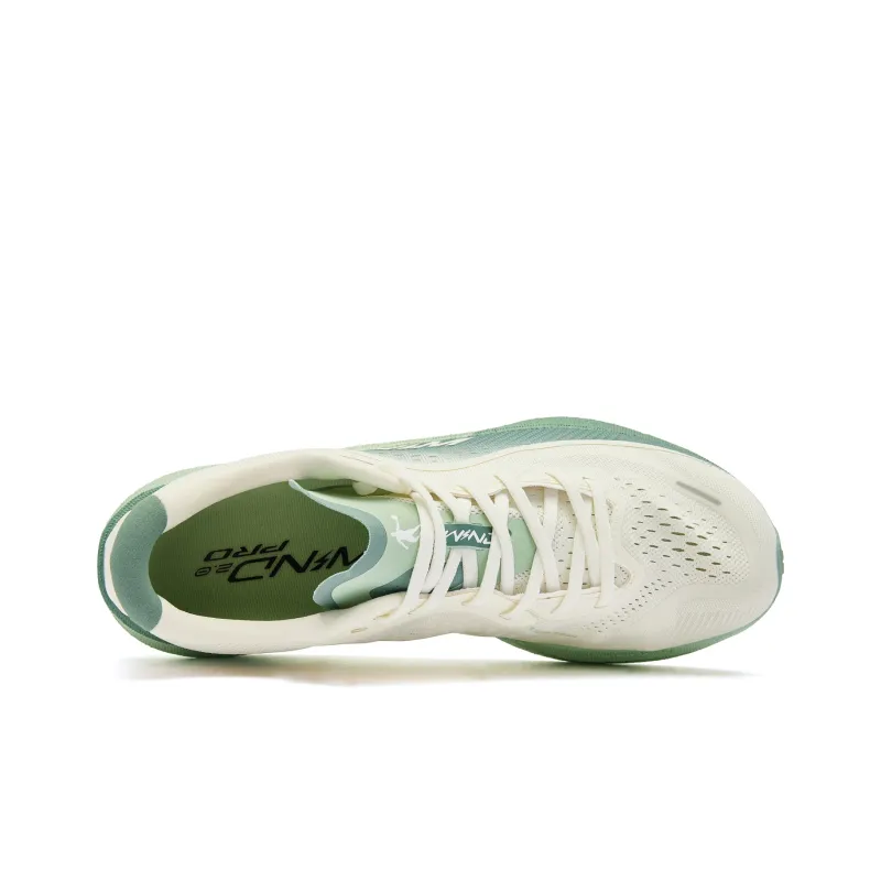 QIAODAN Strong Winds 2.0 Cushioning Anti-Slip And Wear-Resistant Low-Top Running Shoes Women's Ivory Jade Green-3
