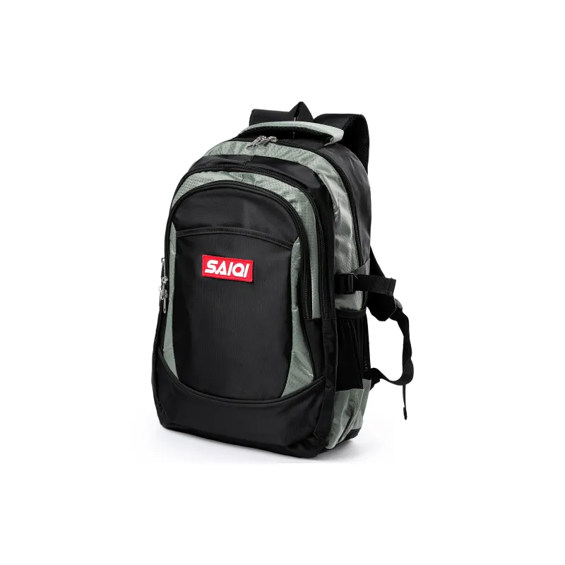 SAIQI Polyester Backpack Regular Men's Black/Gray-1