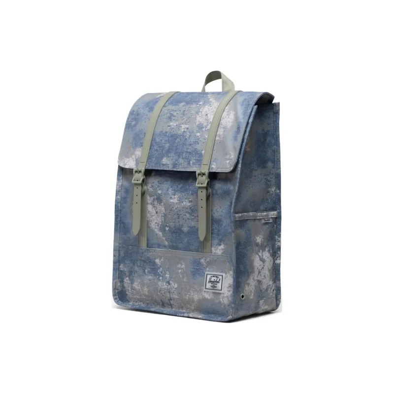 Herschel Recycled Fabric Backpack Unisex Light Blue With Light Green Accents-1