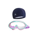 Pink Green+Dark Blue Swimming Cap