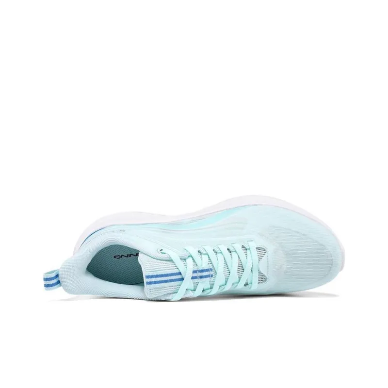 361° Cushioning Breathable Lightweight Rebound Low Top Running Shoes Men's Misty Blue Yarn-1