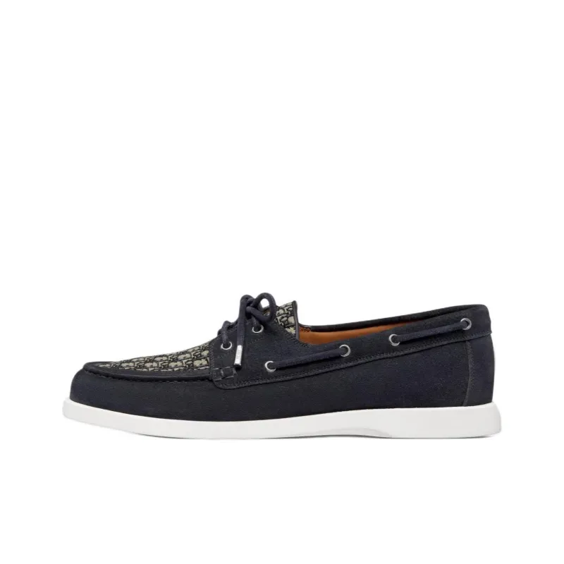 DIOR Granville Boat Shoes Men's Marine Blue-0