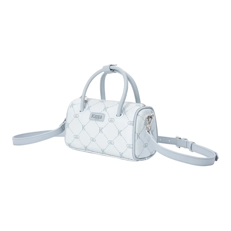 Kappa Matte Leather One Shoulder Crossbody Cylinder Bag, Boston Bag, Fashion Handbag Regular Women's Sea Salt Mint Gray-1