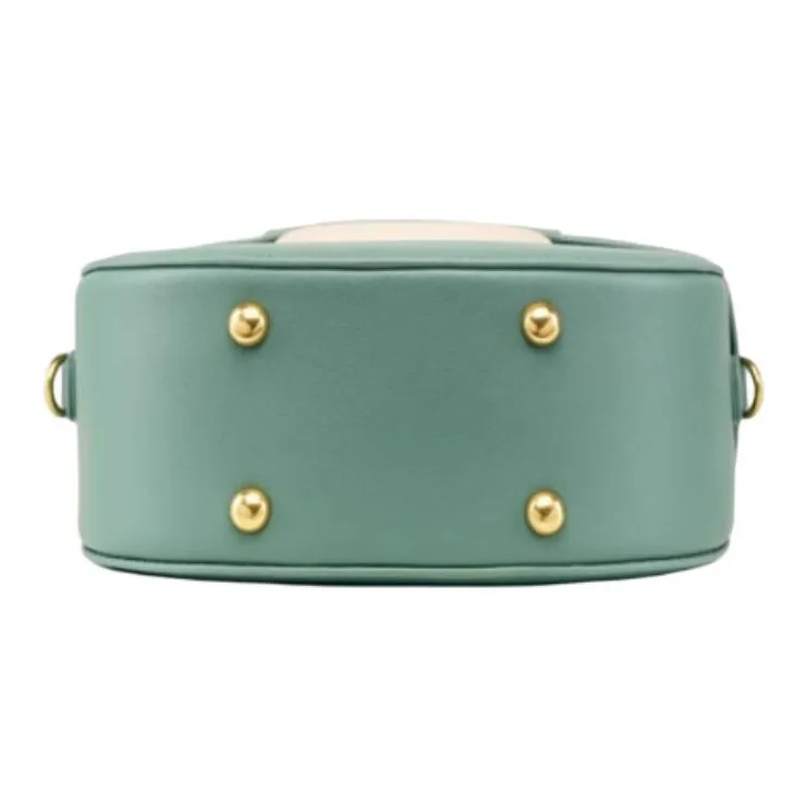 DEERE JACK Cow Leather Handbag, Shoulder Bag Medium Size Women's Celadon Green-4