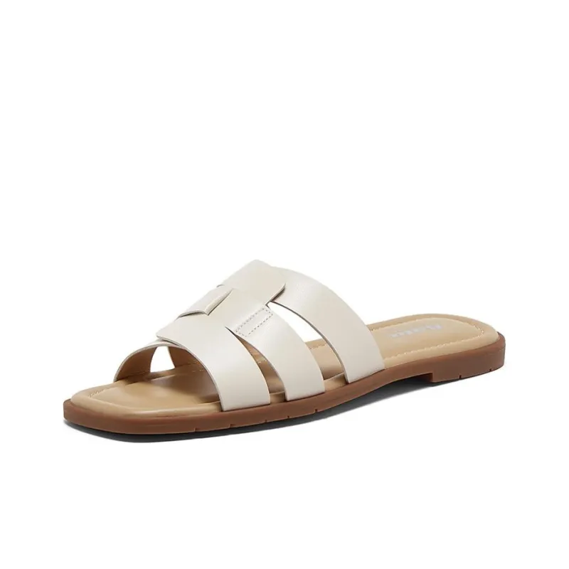 BATA Slide Slippers Women's Beige-12