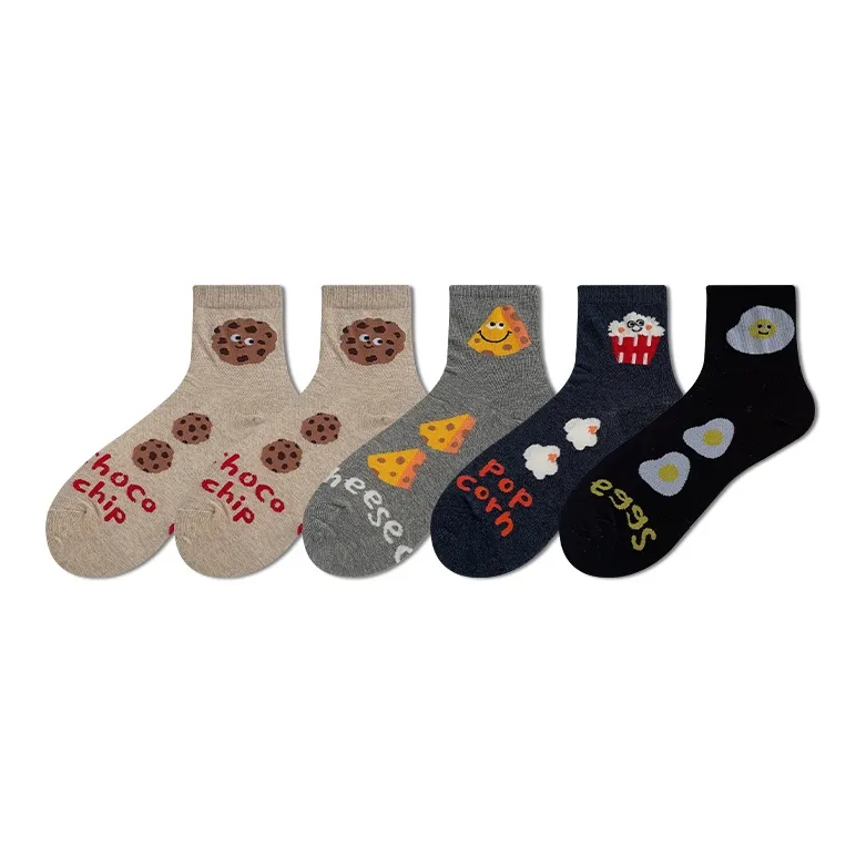 COTTON CHEESE Mid Calf Socks Women's 5 Pack-0