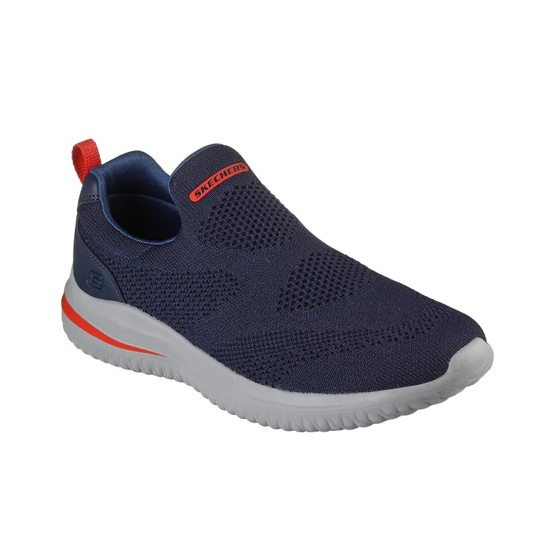 Skechers Delson 3.0 Cushioning Anti Slip Wear Resistant Breathability Mid Top Casual Shoes Men's Navy-2