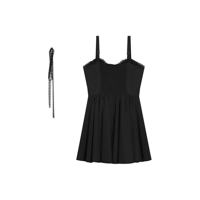 ANNIBUHUO Slip Dress Women's Black-1