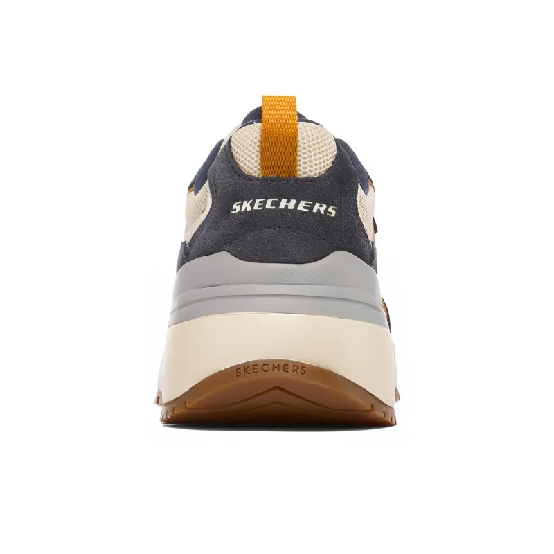 Skechers Heminger Cushioning Anti Slip And Wear Resistant Low Top Casual Running Shoes Men's Blue Yellow-3