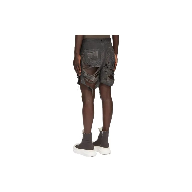Rick Owens DRKSHDW Geth Cut-Off Distressed Shorts-1