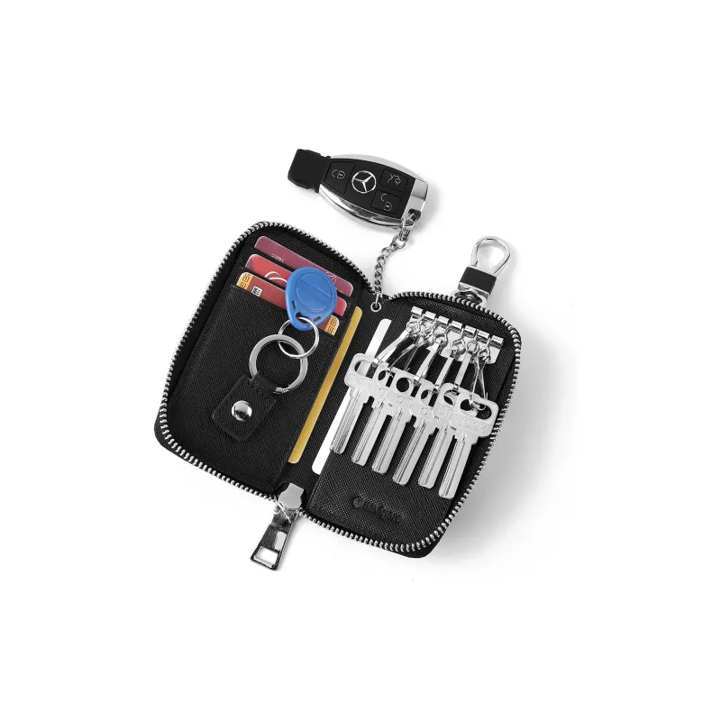 NAVIGARE Cow Leather Key Pouch Card Holder Men's Black-3