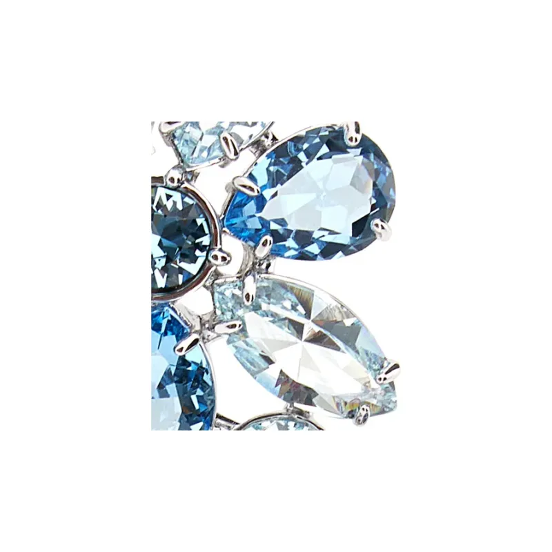 Swarovski Crystal Rhodium-plated Earrings Women's Blue-2