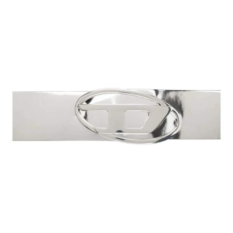 DIESEL Solid Color Design Belt Women's Silver-0