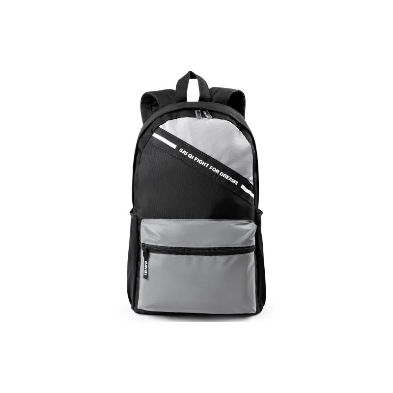 SAIQI Polyester Backpack Regular Unisex Black-0