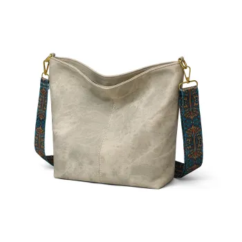 Kevin Cohen PU Bucket Bag, Shoulder Bag, Crossbody Bag Regular Women's Ecru