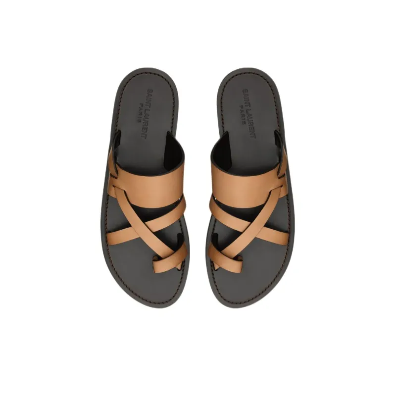 SAINT LAURENT Culver Leather Slides-3