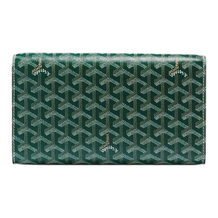 GOYARD MONTE-CARLO Canvas With Calfskin One Shoulder Crossbody Clutches Small Size Unisex Green-4