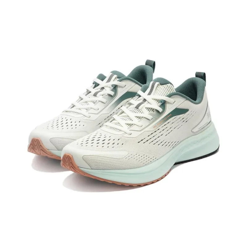 361° Cushioning Wear Resistant Low Top Running Shoes Men's White Green-2