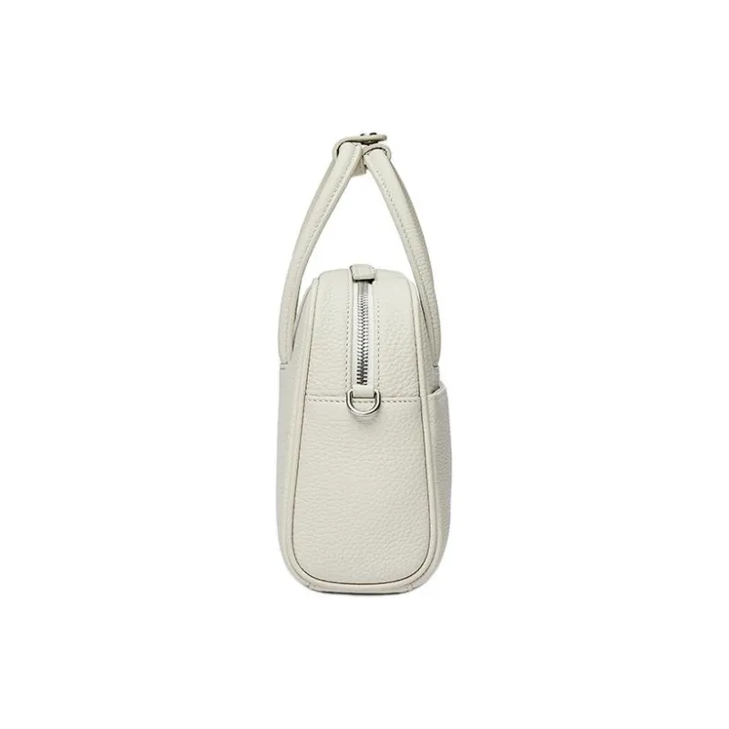 MESCOLATO Cow Leather Shoulder Bag Crossbody Bag Handbag Small Size Women's Milkshake White-4