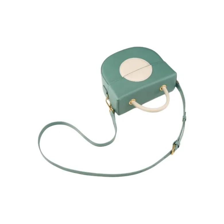 DEERE JACK Cow Leather Handbag, Shoulder Bag Medium Size Women's Celadon Green-3