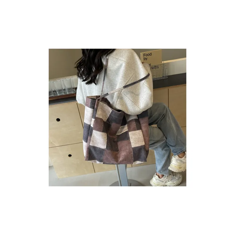 Gerlanx Canvas Canvas Bag Shoulder Bags Large Size Women's Blue Black Coffee-15