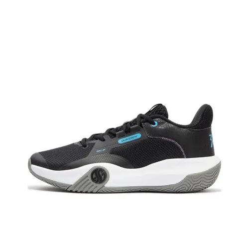 361° Abrasion Resistant Low Top Basketball Shoes Men's Black Blue