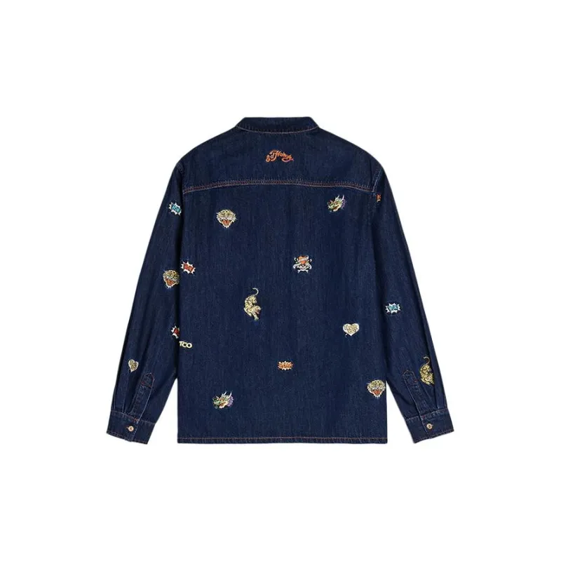Ed Hardy SS24 Shirt Men's Indigo-1