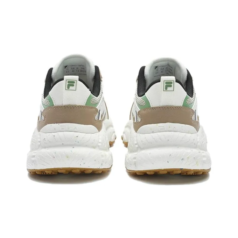 FILA Fern Cushioning Wear-Resistant Low-Top Chunky Sneakers Men's White Brown-2