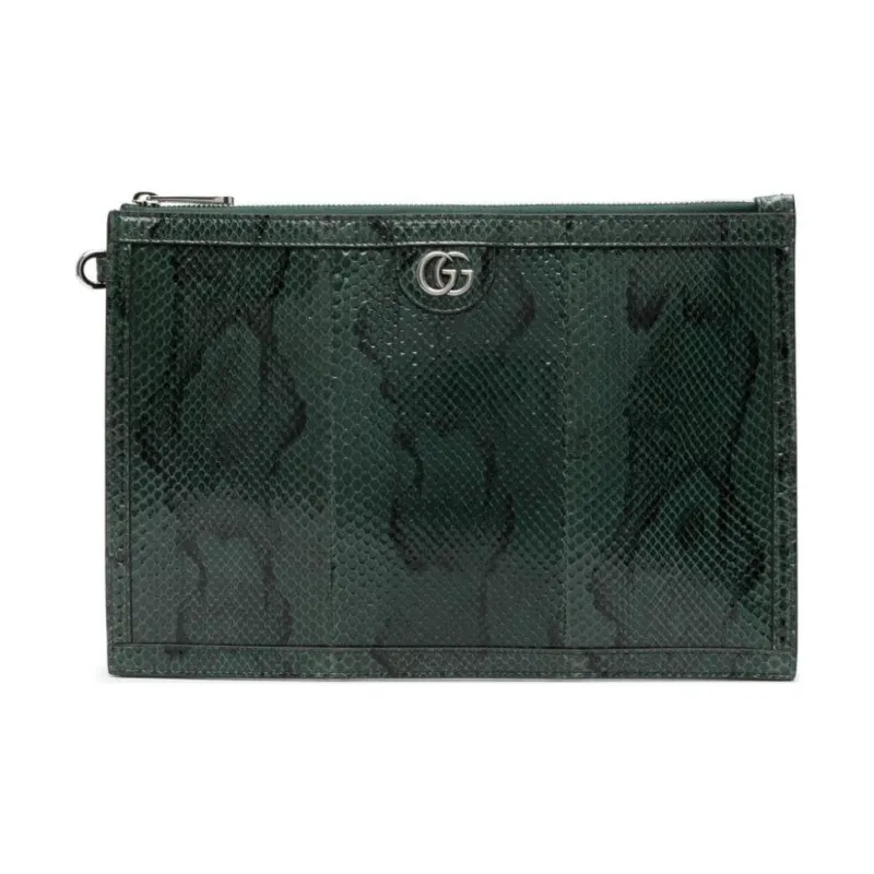 GUCCI Calfskin Clutch Men's Dark Green-0