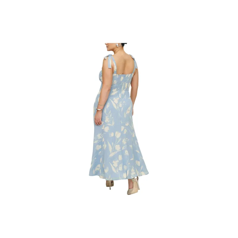 Reformation Arta Floral-print Strapless Midi Dress-1
