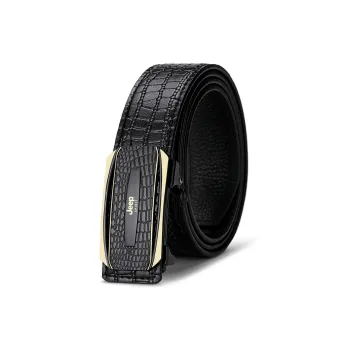 JEEP SPIRIT Top Grain Cow Leather Automatic Buckle Belt Men's Width 3.3cm