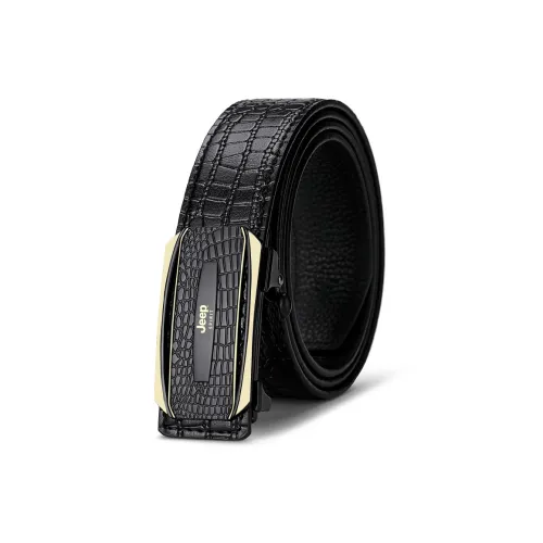JEEP SPIRIT Top Grain Cow Leather Automatic Buckle Belt Men's Width 3.3cm