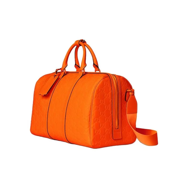 GUCCI Rubber Effect Leather Travel Bag Men's-1