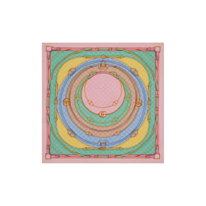 GUCCI Gg Belt print Silk Scarf-0