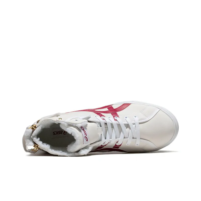 Asics Double Clutch White/Red Fleece High Board Shoe-3